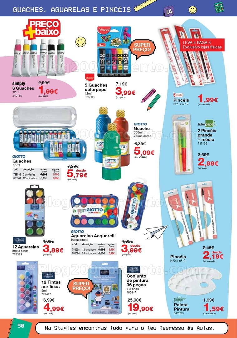 Antevisão Folheto STAPLES Regresso às Aulas Promoções de 17 agosto a 30 setembro